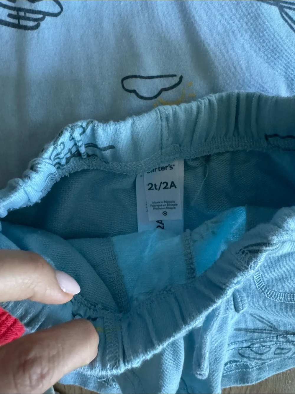 All together Carter's Boys Cotton Shorts Set in Red, Light Blue, White, Cream